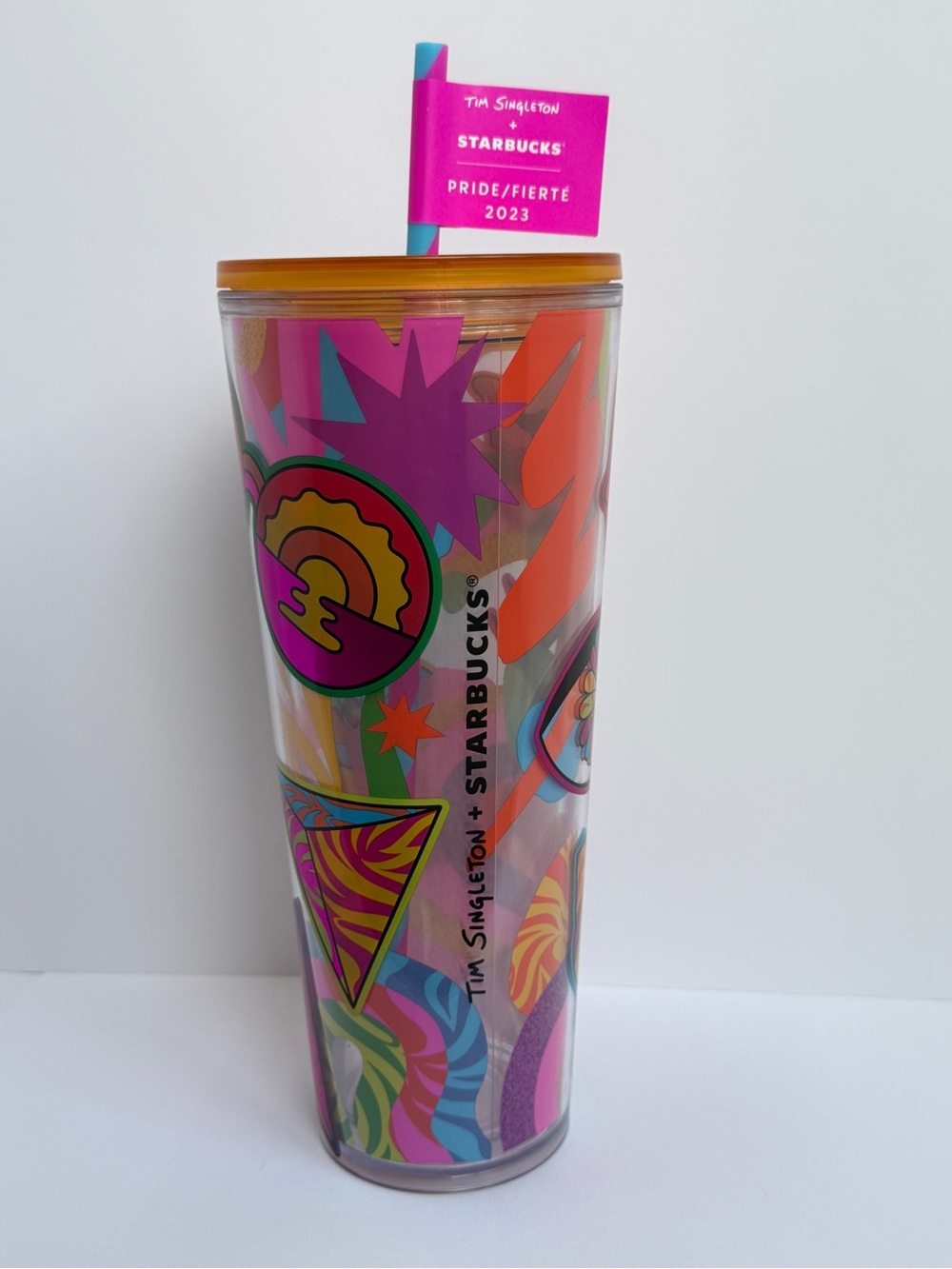 Starbucks x Tim Singleton 2023 Pride Pink & Multicolor Tumbler - Picture 4 of 8